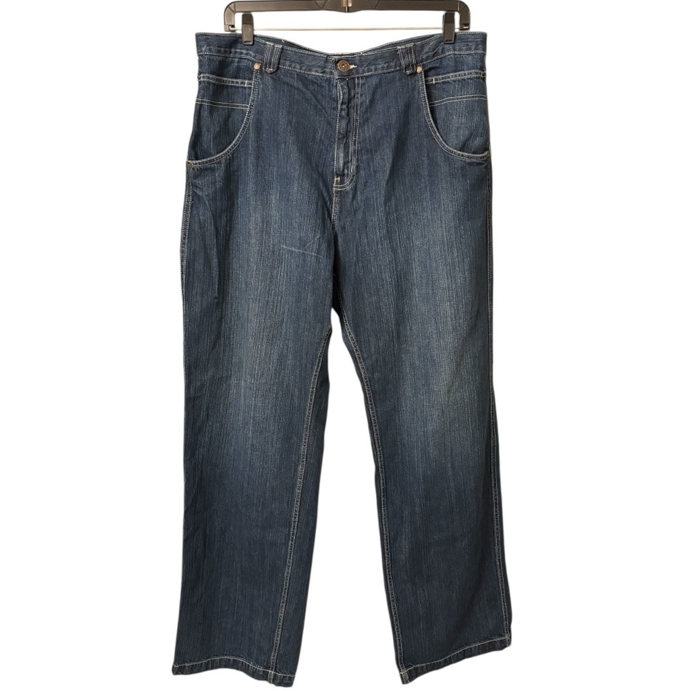 Indigo 30 Men’s Denim Blue Jeans Casual Relaxed Fit Size 42x34